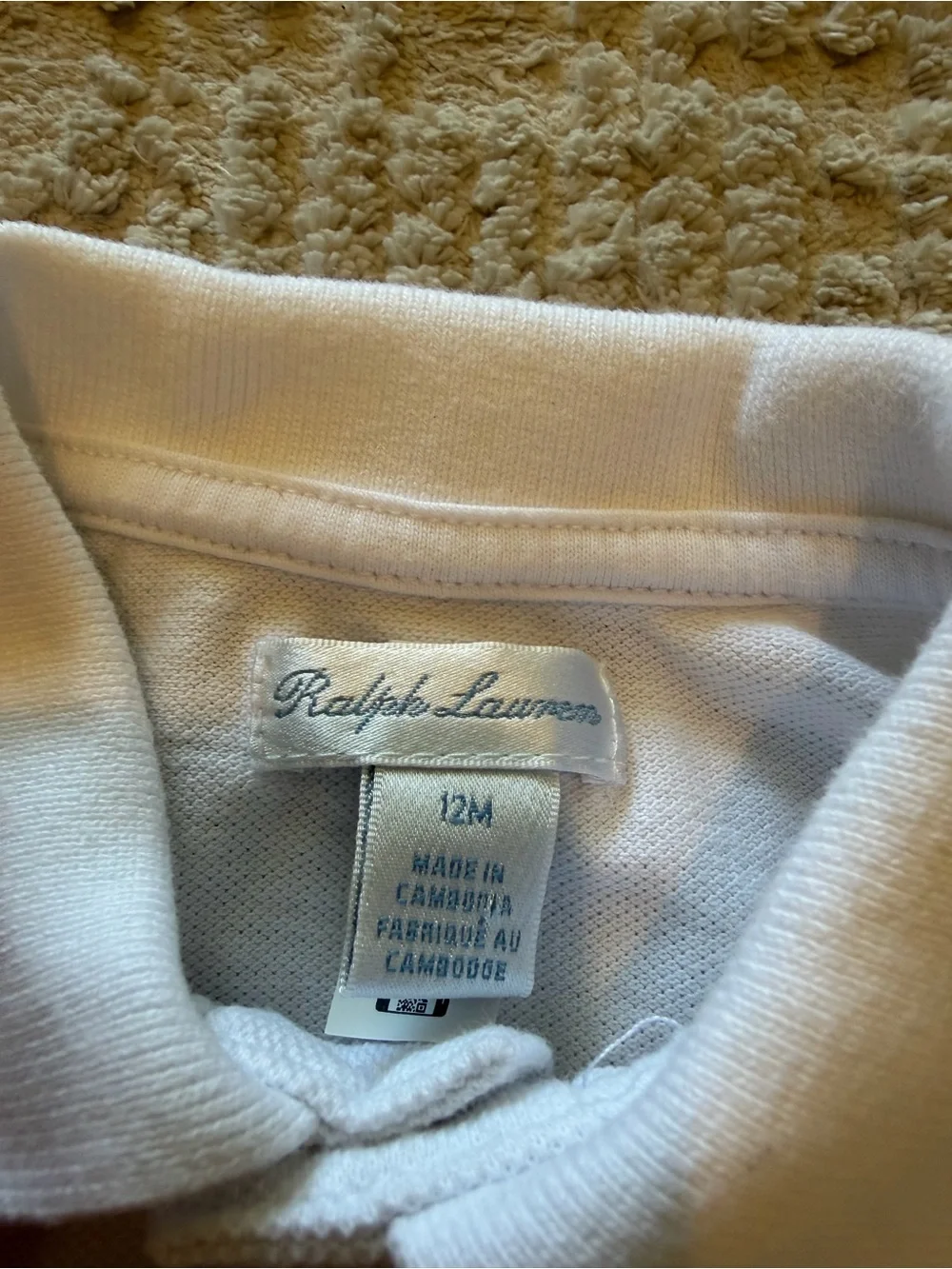 Ralph Lauren Baby Boys White Big Pony Polo Shirt Size 12M